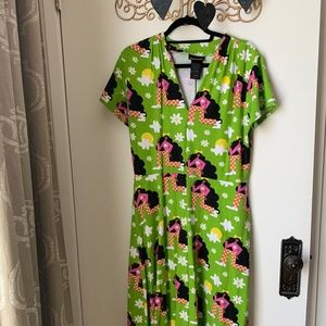 Nooworks green Greta dress in Vintage print X-Large XL